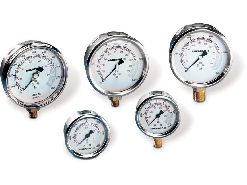 Manómetros para presión y fuerza hidráulicas